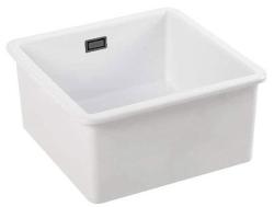Ausmann Ceramic Ember Lavabo Ceramico Bianco Quadrato da Appoggio e Sottopiano 40 x 40 cm con tappo in metallo canna di fucile 1208971483