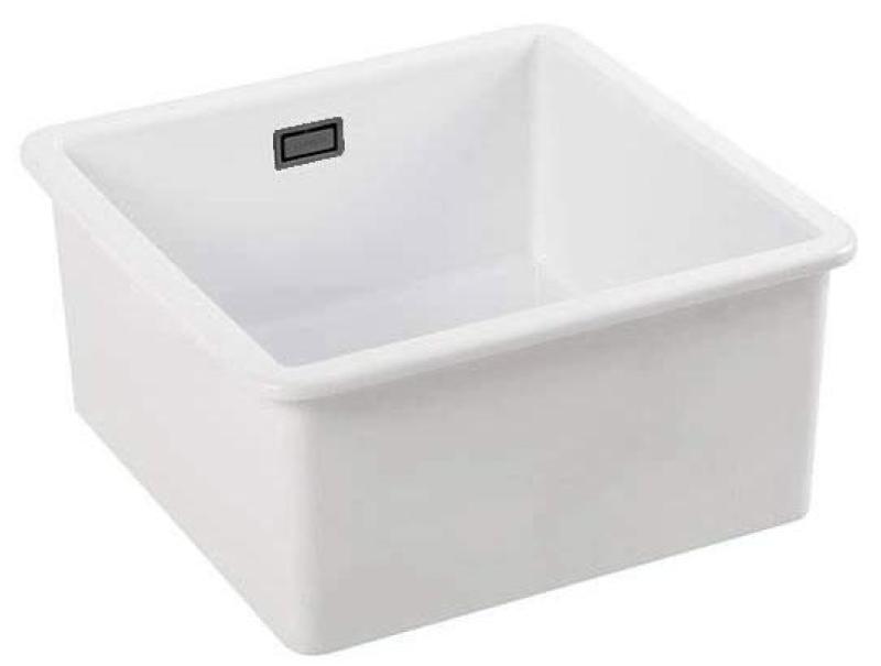 Ausmann Ceramic Ember Lavabo Ceramico Bianco Quadrato da Appoggio e Sottopiano 40 x 40 cm con tappo in metallo canna di fucile 1208971483