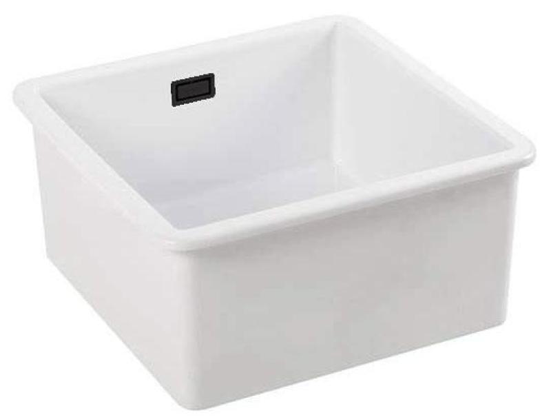 Ausmann Ceramic Ember Lavabo Quadrato in Ceramica Bianca da Appoggio e Sottotop 40 x 40 cm con Tappo Nero 1208971484