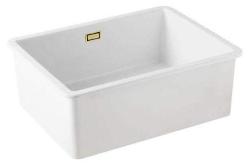 Ausmann Ceramic Ember Lavabo in ceramica bianca - Montaggio superiore e inferiore 54 x 40 cm con tappo dorato 1208971491