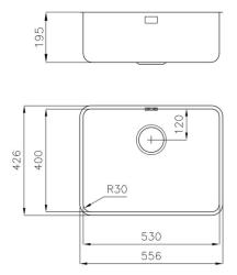 Lavello sottotop Foster in acciaio inossidabile 53 x 40 cm Incasso 1208971523