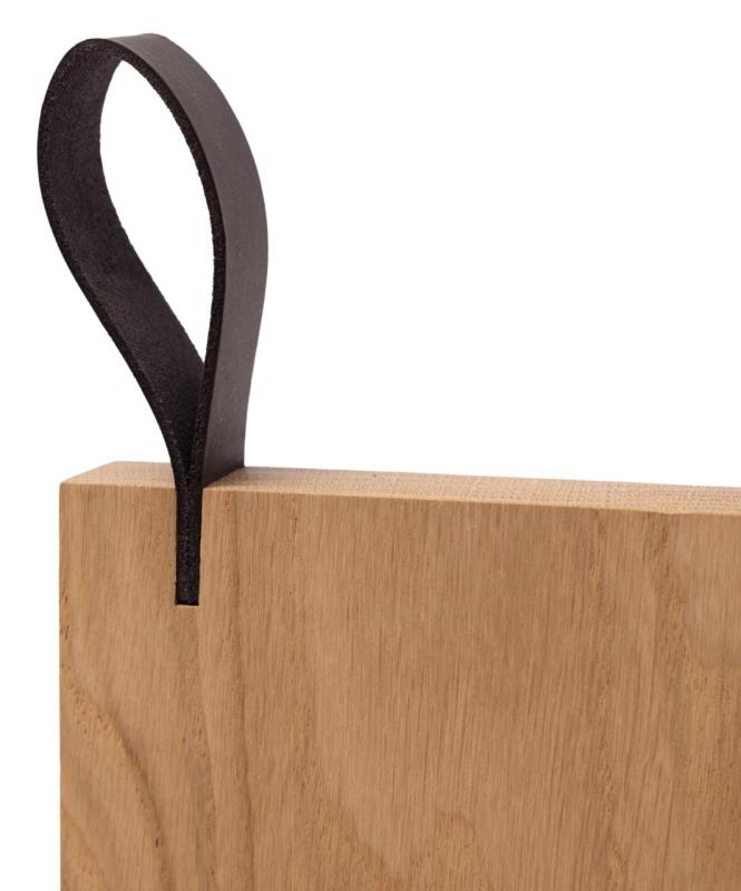 Woodsea Chop-Chop Oak S - Tagliere in rovere 25x24cm con manico in pelle 1208971539