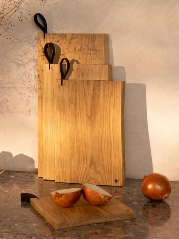 Woodsea Chop-Chop Oak L - Tagliere in rovere 40x24cm con manico in pelle 1208971541