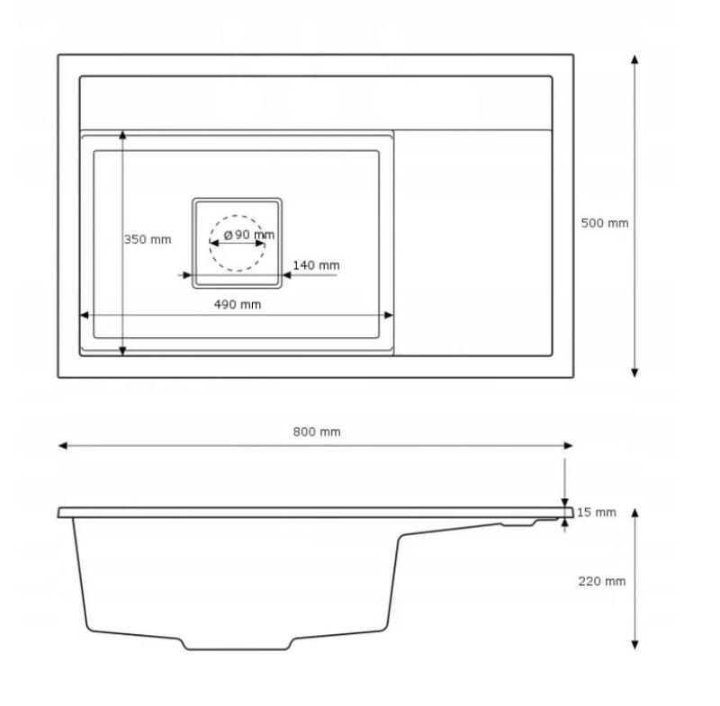 Graniteland Seta Lavabo in granito grigio da appoggio 80x50 cm 1208971621