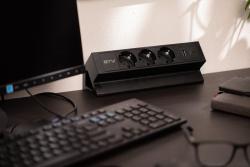 Presa per mobili BASCO, 3xSHUKO, USB A+C, cavo 1,5 m, nero