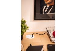Presa da mobili RONDO, 1xSHUKO, 1xUSB-A, 2xUSB-C, HDMI, cavo RJ45 1,5 m, bianca