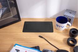 MULTISOFT Presa per Mobili 2x Presa con Messa a Terra, USB A+C, RJ45, Cavo di Alimentazione con Spina, Nero