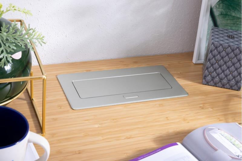 Presa per mobili MULTISOFT 2x Presa con Messa a Terra, USB A+C, RJ45, HDMI, Cavo di Alimentazione con Spina, Alluminio