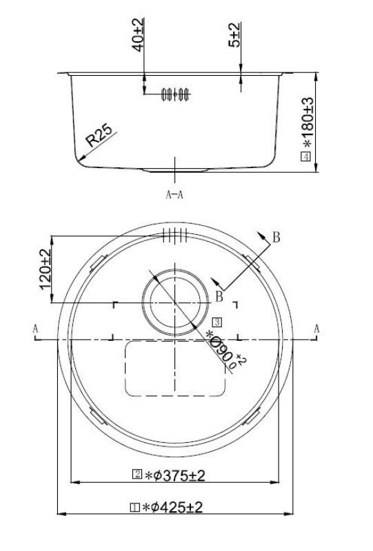 Pure.Sink Rondo Lavello rotondo in acciaio inossidabile, da incasso a filo piano, da incasso sotto piano e da appoggio, 37 cm RD375-SS