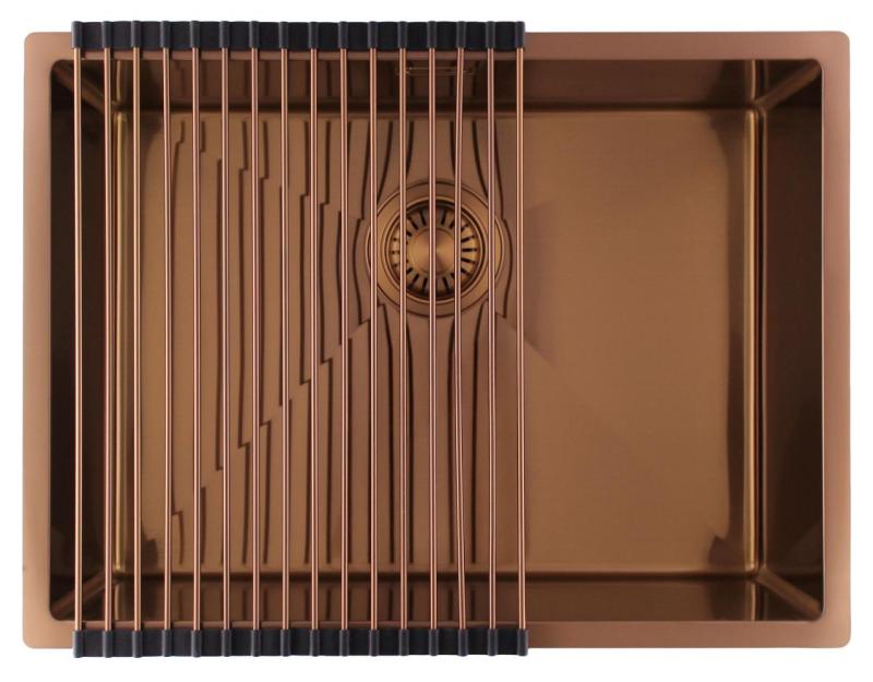 Pure.Sink Luxion Lavello in rame 55x40 cm sottopiano, incasso a filo e da appoggio PLX5540-62