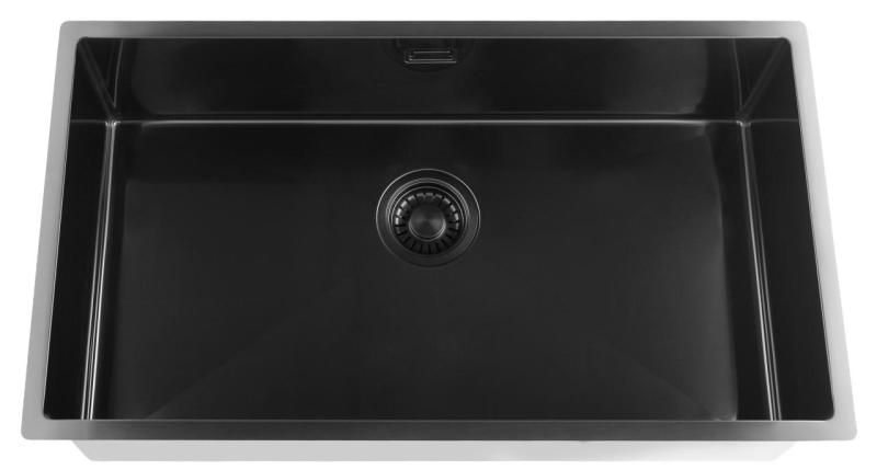 Pure.Sink Luxion Grande lavello PVD nero 74x40 cm sottopiano, incasso a filo e da appoggio PLX7440-63