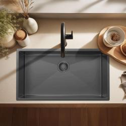 Pure.Sink Luxion Grande lavello Gun metal 74x40 cm sottopiano, incasso a filo e da appoggio PLX7440-61