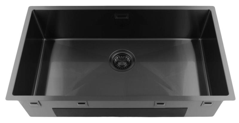 Pure.Sink Luxion Grande lavello Gun metal 74x40 cm sottopiano, incasso a filo e da appoggio PLX7440-61