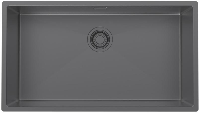 Pure.Sink Luxion Grande lavello Gun metal 74x40 cm sottopiano, incasso a filo e da appoggio PLX7440-61