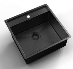 Pure.Sink Luxion PVD Lavello nero 51x50 cm Tapwing con foro per rubinetto PLX5150T-63