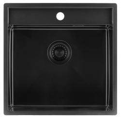 Pure.Sink Luxion PVD Lavello nero 51x50 cm Tapwing con foro per rubinetto PLX5150T-63