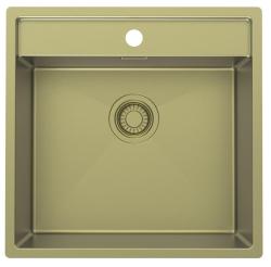 Pure.Sink Luxion Lavello dorato 51x50 cm Tapwing con foro per rubinetto PLX5150T-60