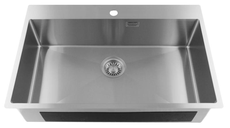 Pure.Sink Luxion Grande lavello in acciaio inox 78x50 cm Tapwing con foro per rubinetto PLX7850T-02