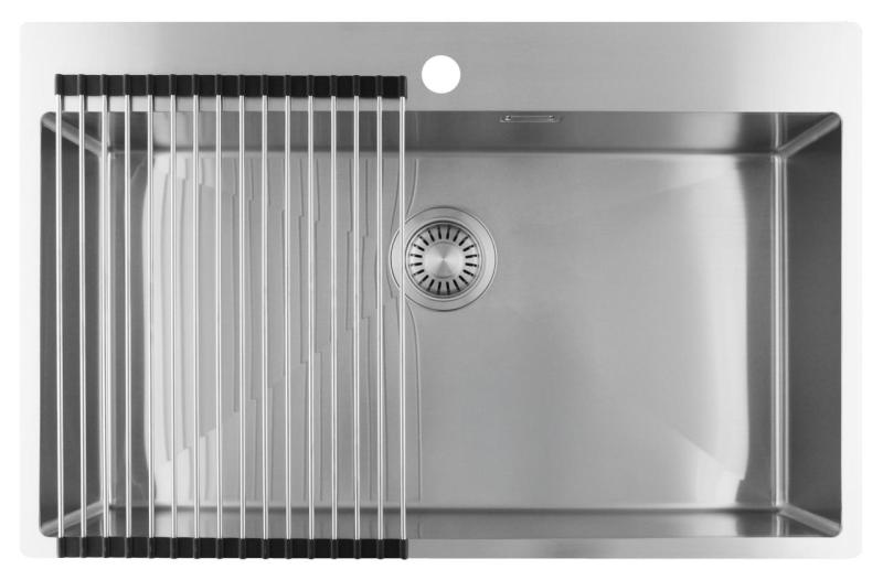 Pure.Sink Luxion Grande lavello in acciaio inox 78x50 cm Tapwing con foro per rubinetto PLX7850T-02