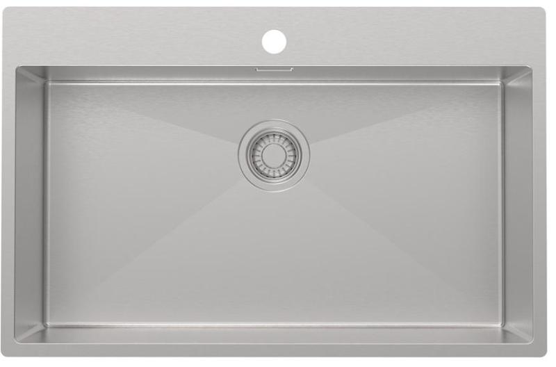 Pure.Sink Luxion Grande lavello in acciaio inox 78x50 cm Tapwing con foro per rubinetto PLX7850T-02