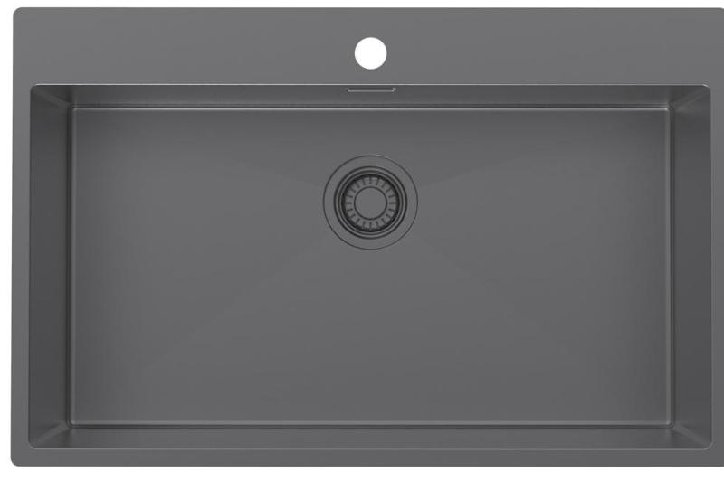 Pure.Sink Luxion Grande lavello in canna di fucile 78x50 cm Tapwing con foro per rubinetto PLX7850T-61