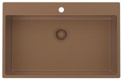 Pure.Sink Luxion Grande lavello in rame 78x50 cm Rubinetto con foro per rubinetto PLX7850T-62
