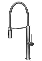 Pure.Sink Luxion rubinetto da cucina professionale in acciaio inox massiccio con bocca flessibile e 2 tipi di getto PLXFLEX-02