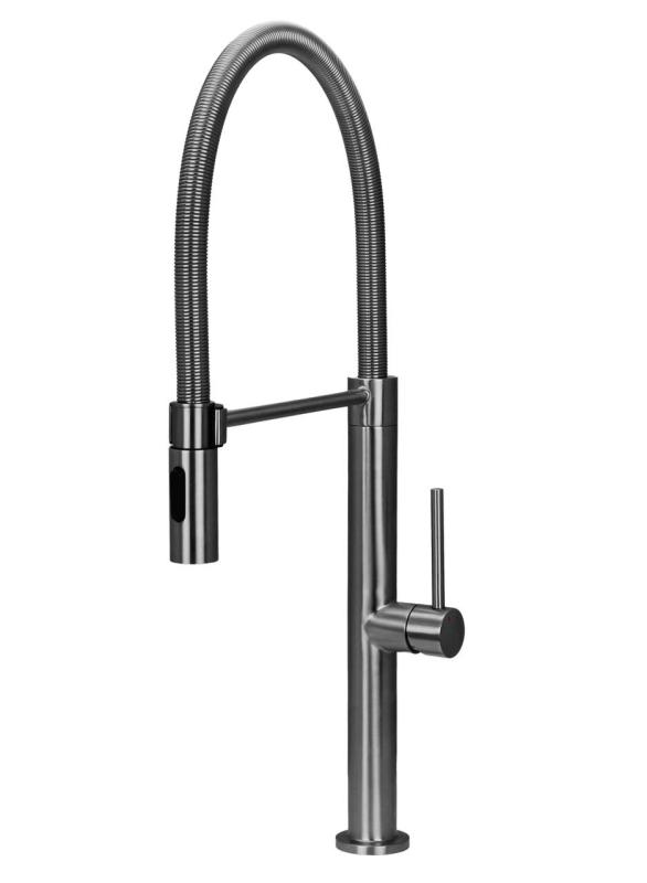Pure.Sink Luxion Rubinetto da cucina in acciaio inossidabile massiccio con bocca flessibile e 2 tipi di getto PLXFLEX-02
