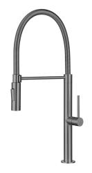 Pure.Sink Luxion Rubinetto da cucina in metallo spazzolato con bocca flessibile e 2 tipi di getto PLXFLEX-61