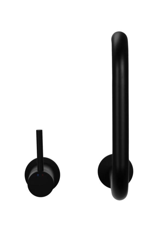 Pure.Sink Luxion Rubinetto da cucina nero opaco a 2 fori con bocca rotonda PLX2HR-10