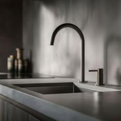 Pure.Sink Luxion Rubinetto da cucina a 2 fori in canna di fucile con bocca di erogazione rotonda PLX2HR-61