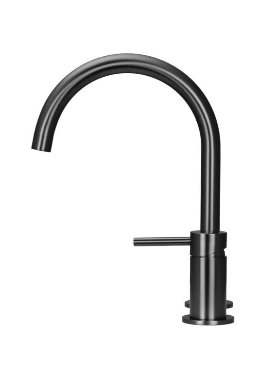 Pure.Sink Luxion Rubinetto da cucina Gun metal a 2 fori con bocca rotonda PLX2HR-61
