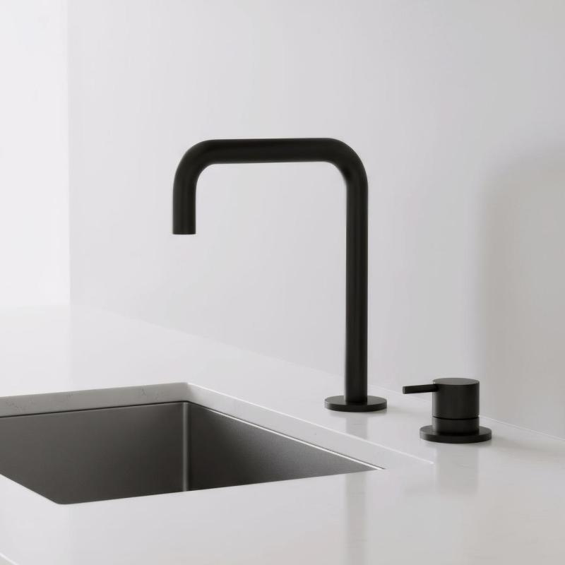 Pure.Sink Luxion 2-hole Matte Black kitchen faucet with U spout PLX2HU-10