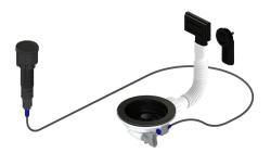 Set di scarico Granitemy Nero incluso pulsante di spreco con tappo, più scarico rettangolare e rotondo 1208971746