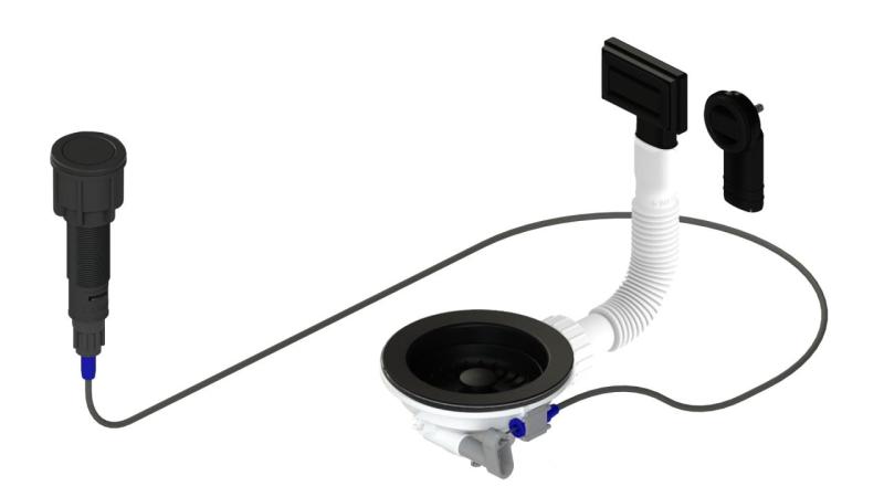 Set di scarico Granitemy Nero incluso pulsante di spreco con tappo, più scarico rettangolare e rotondo 1208971746