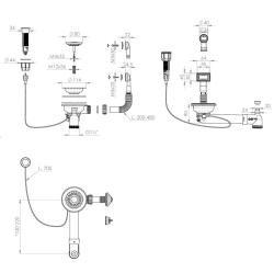 Set di scarico Granitemy Bianco incluso waste a pulsante con tappo, più overflow rettangolare e rotondo 1208971747