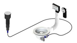 Set di scarico Granitemy Bianco incluso waste a pulsante con tappo, più overflow rettangolare e rotondo 1208971747