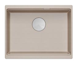 Lavello sottopiano Quadri Newport II in granito beige 560x450mm con tappo in acciaio inossidabile e copertura di scarico 1208971766