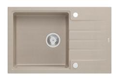 Quadri Cardigan Pearl Beige lavabo in granito con piano di scarico reversibile 78x50cm 1208971816