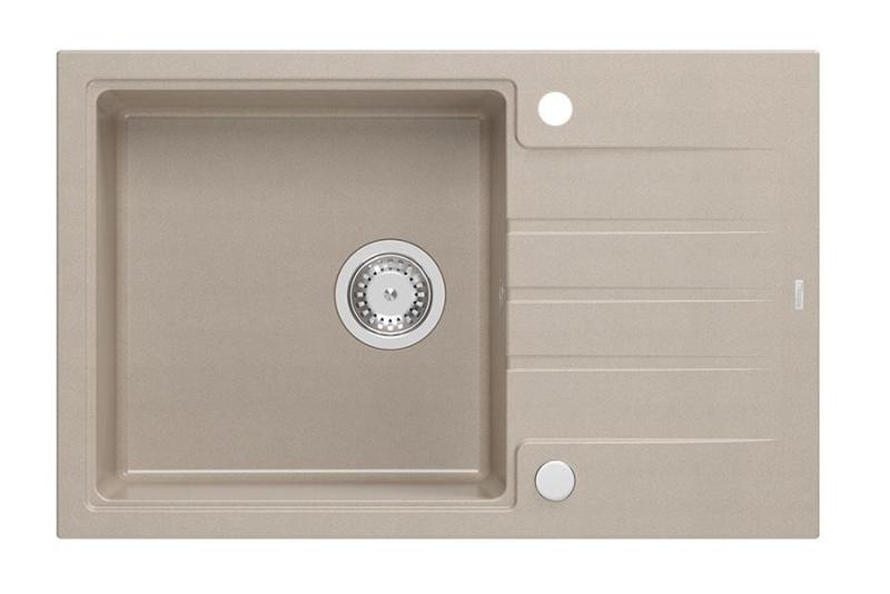 Quadri Cardigan Pearl Beige lavabo in granito con piano di scarico reversibile 78x50cm 1208971816