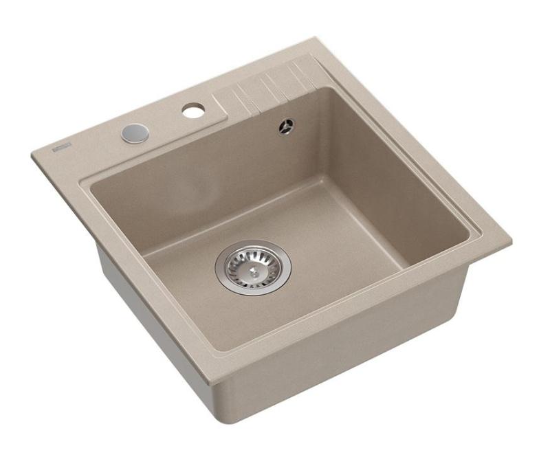 Quadri Cardigan Pearl beige granito lavabo da incasso 50x52 cm con foro per rubinetto 1208971818