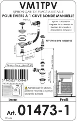 Set di scarico Ausmann in acciaio inossidabile con troppopieno quadrato incluso sifone per lavello singolo 1208971877