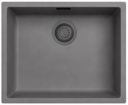 Ausmann Fibre lavabo in cemento grigio 50x40cm da incasso, da appoggio e da filo con tappo in metallo color canna di fucile 1208971886