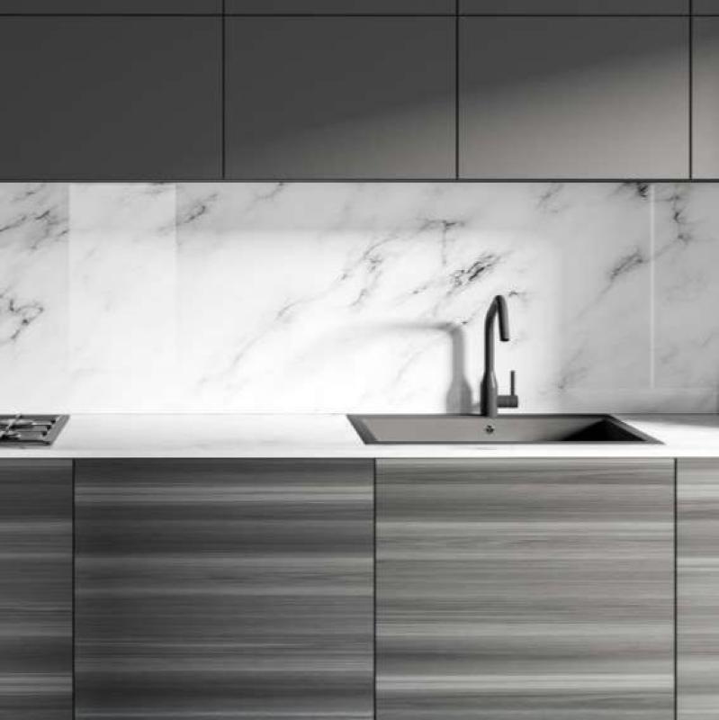 Lavabo bianco Ausmann Fibre 40x40cm da incasso, da appoggio e da installazione a filo con tappo automatico in acciaio inossidabile 1208971891