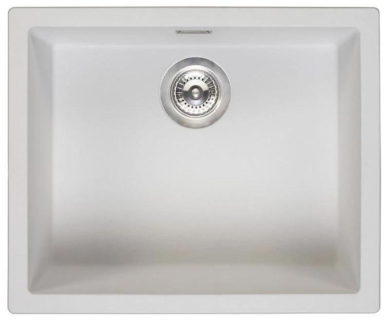 Lavabo bianco Ausmann Fibre 50x40cm da incasso, sopraelevato e a filo con tappo automatico in acciaio inossidabile 1208971898