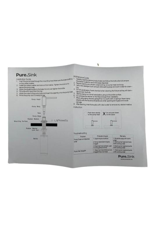 Pure.Sink Elite Steel Shine Dispenser di Sapone da Incasso PVD Rame Riempibile da Sopra PS9010-62