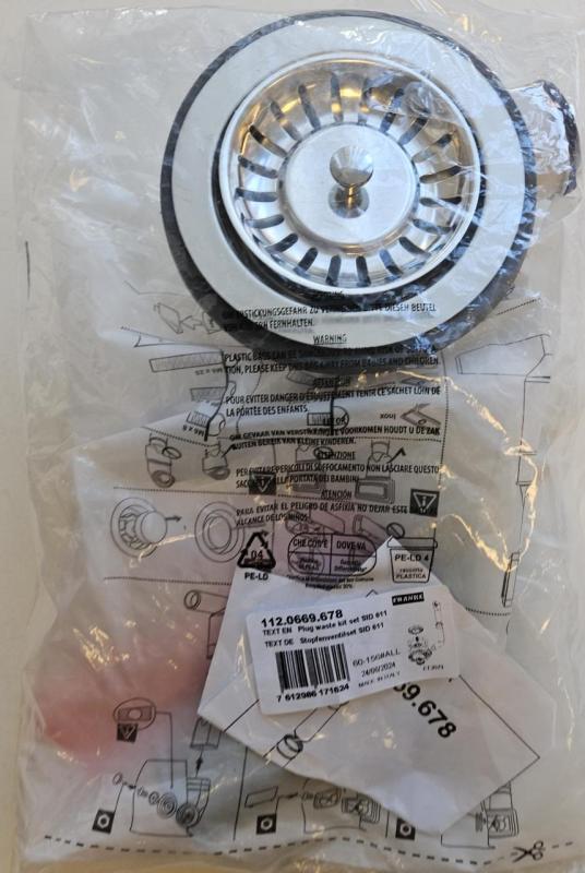 Franke Set di scarico in acciaio inox Sirius, 1 vasca, 1 troppo pieno centrale 112.0669.678