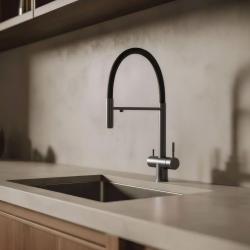 Pure.Sink Elite Steel Flex Rubinetto da cucina in metallo canna di fucile PVD a 3 vie con beccuccio flessibile e acqua filtrata PS8110-61