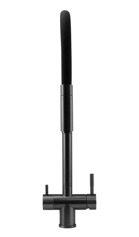 Pure.Sink Elite Steel Flex Rubinetto da cucina in metallo canna di fucile PVD a 3 vie con beccuccio flessibile e acqua filtrata PS8110-61