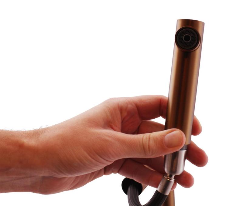 Pure.Sink Elite Steel Clear-S PVD Rame Rubinetto da cucina a 3 vie con bocca estraibile e acqua filtrata PS8120-62